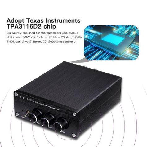 Tb10a Old 2ch Stereo Audio Amplifier Mini Hi Fi Class D Integrated Amp 100w X 2 With Bass And