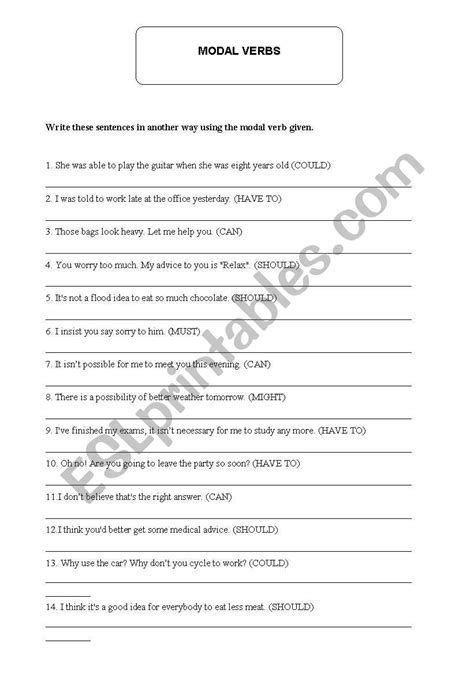 Modal Verbs Ks Worksheet Printable Worksheets