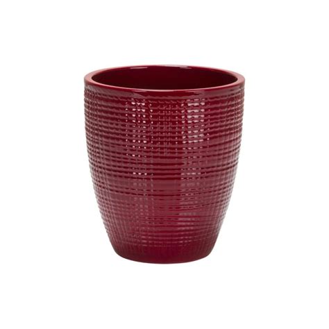 Кашпо из керамики SCHEURICH 667 Dark Red, диам. 15 см, темно-красный ...