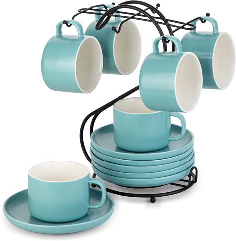 Henten Home Keramik Kaffee Tassen Set Ml Mit Untertassen Und