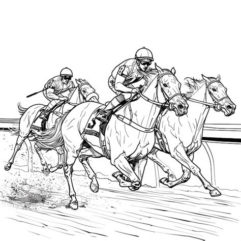 horse racing  drawing pictures