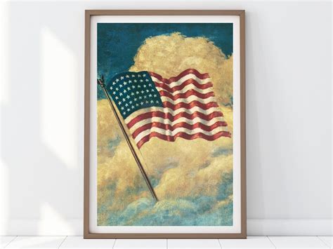 Vintage USA Flag Painting American Flag Vintage Painting 4th of July ...