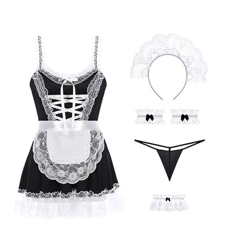 Womens Sexy Maid Cosplay Lingerie Erotic Babydoll Dress Role Play Costume Outlettrends Free