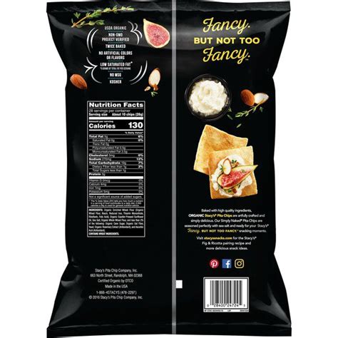 Stacy S Organic Simple Naked Pita Chips Oz Costco Food Database