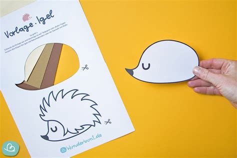 Igel basteln mit Vorlage zum Ausdrucken | 2 Bastelideen | Wunderbunt.de