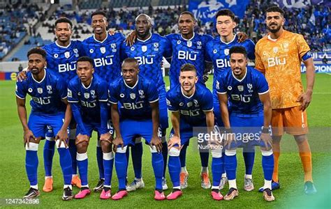 Saudi Arabias Al Hilal Saudi Fc Players Pose For A Group Picture