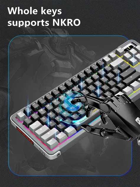 ROYAL AXE Y87 Keyboard Mechanical Gaming Keyboard 3 Mode Wireless Hot KPrepublic