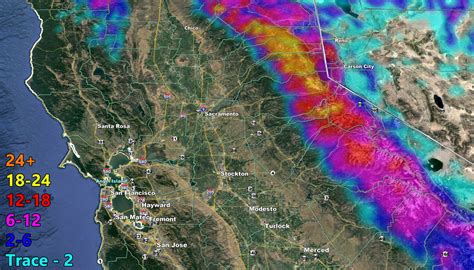 Sunday Storm System Into Northern California; Rain, Flood Risk, and ...