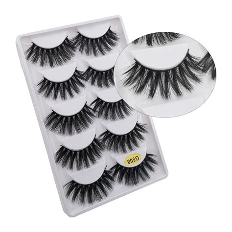 5 Pairs 100 Real Fake Mink Eyelashes 3d Natural False Eyelashes 3d Mink Lashes Soft Eyelash