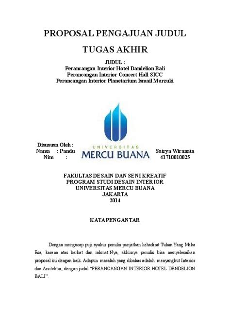 Detail Proposal Pengajuan Desain Interior Koleksi Nomer 3