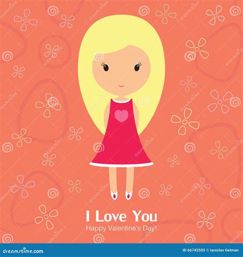 Beautiful Blonde Girl For St Valentine S Day Stock Vector Illustration Of Card Holiday