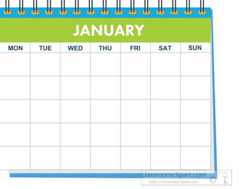 Calendar Clipart - month-spiral-january-calendar-clipart - Classroom ...