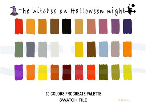 Halloween Color Palette 120 Colors 4 Swatches HEX Codes For Party