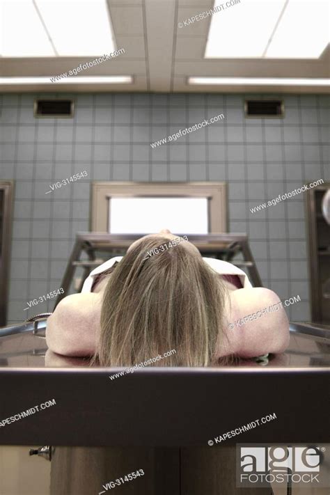 Dead Body Of A Woman On An Autopsy Table In The Forensic Pathology