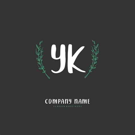 YK Initial handwriting and signature logo design with circle. Beautiful ...