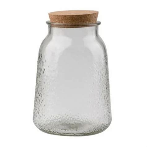 Capacity 1000 Ml Glass Jar With Cork Lid In Six Diffrence Design For Dry Fruits Storage At Rs