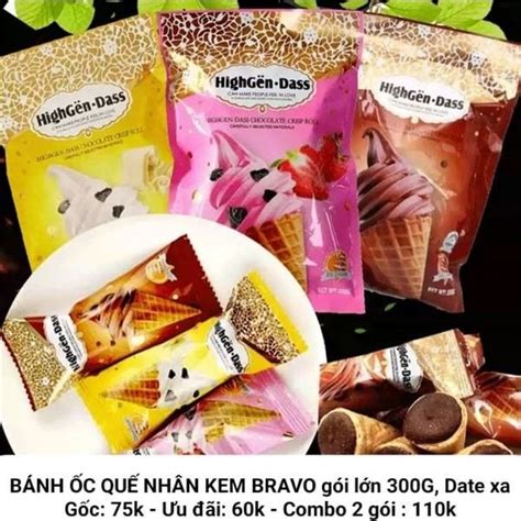 🍦🍦 BÁnh Ốc QuẾ NhÂn Kem Bravo Chocolate 🍫🍫 Shopee Việt Nam