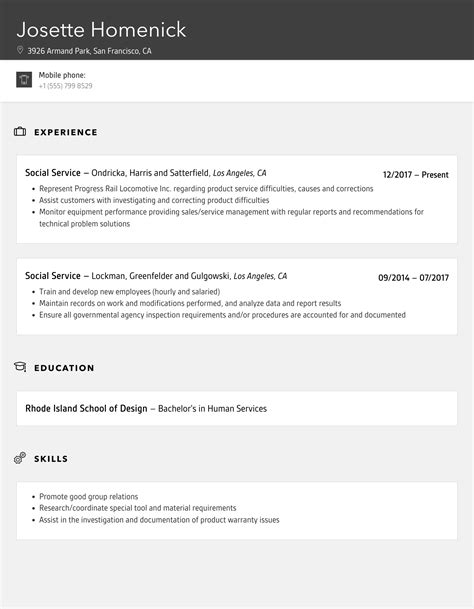 Social Service Resume Samples Velvet Jobs