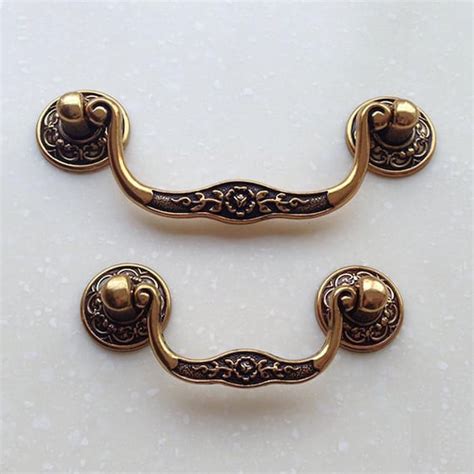 Drawer Pull Dresser Pulls Handles Antique Brass Vintage Look