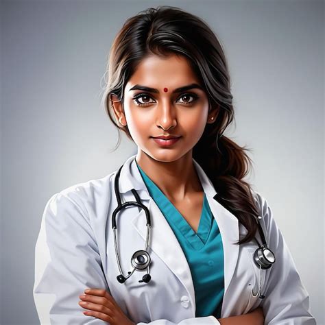 Young Indian Girl Female Doctor Premium Ai Generated Image