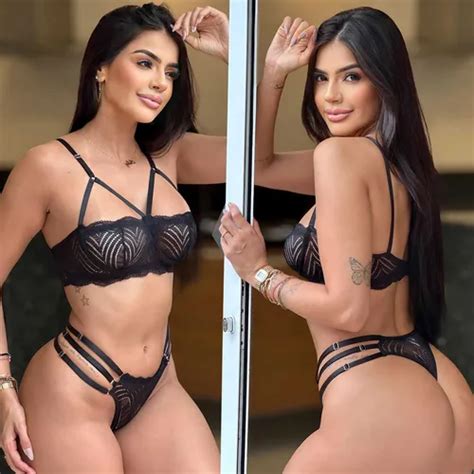 Lingerie Sexy Transparente Sutiã Renda Calcinha Fio Dental Parcelamento sem juros