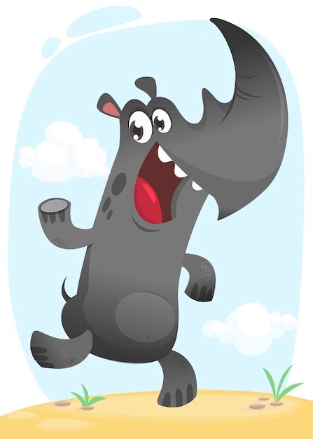 Premium Vector | Cartoon funny rhino