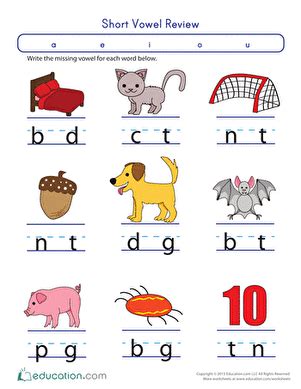 Short Vowels Fill In The Blank Worksheets Worksheetscity