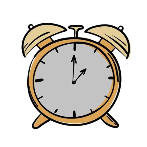 Premium Vector Doodle Simple Alarm Clock Sticker