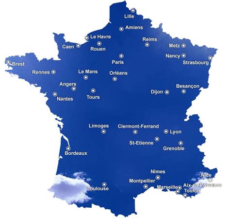 carte des villes de france les grandes villes du pays villes les