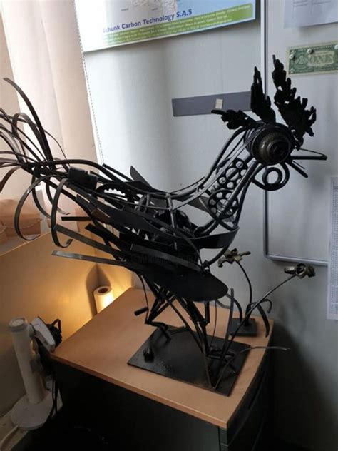 Le Coq D Acier Sculpture By Jacques Veinante Jackart Artmajeur