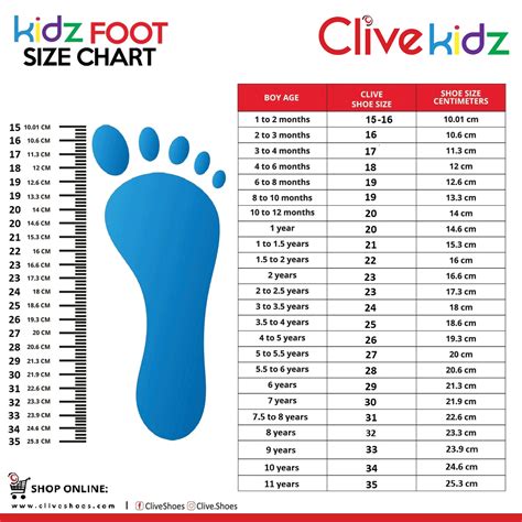 Ladies size chart – Clive Shoes