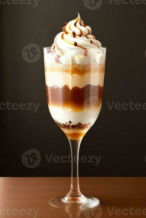 Ice cream sundae with caramel sauce in glass. Generative AI 26287759 Stock Photo at Vecteezy