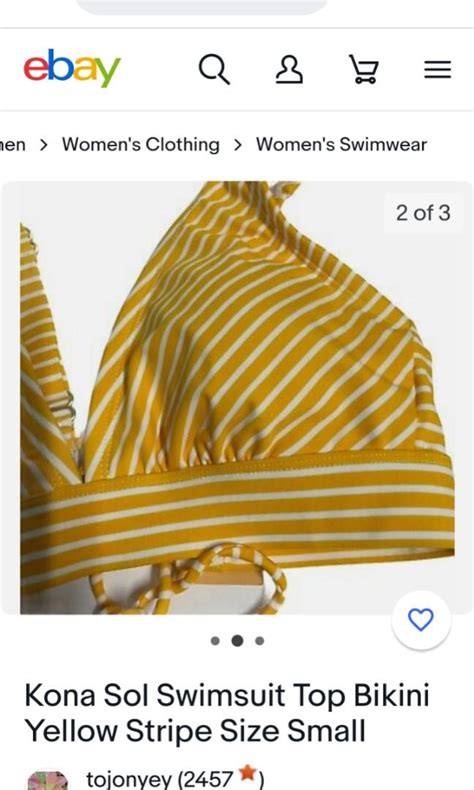 2 Piece KONA SOL Bikini Set Yellow Stripe Small Women S Fashion