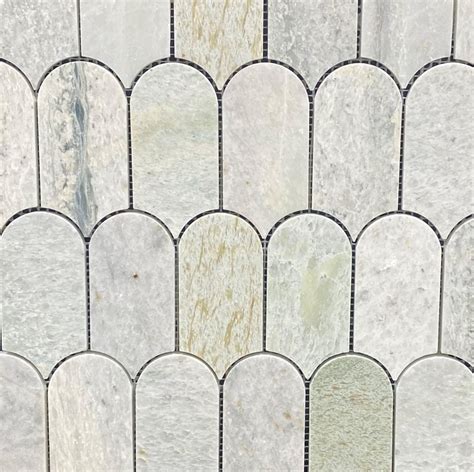 Ming Green Arch Long Fish Scale Carrara Mosaic 315x345 The Tile