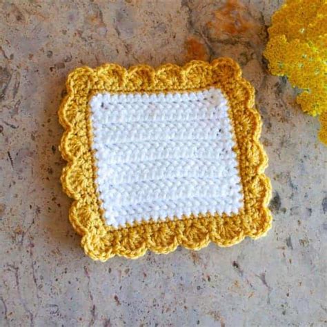 Square Crochet Coasters Free Pattern Crafting Each Day