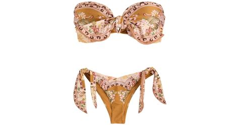 Zimmermann Wylie Printed Bikini In White Lyst