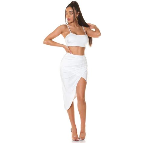 Comprar Conjunto Falda Y Top Crop Blanco Moda Verano 2024