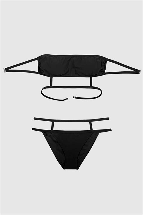 Ayy Ld Z Siyah Straplez Bikini Tak M H Zl Kargo