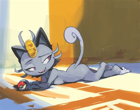 Rule 34 1girls 2019 Alolan Meowth Anthro Anthrofied Ass Barefoot Breast Rest Breasts Coy