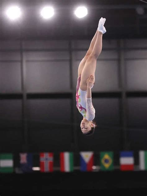 ＜東京五輪 トランポリン 女子予選＞予選のい演技を行う宇山芽紅（撮影・北條 貴史） ― スポニチ Sponichi Annex スポーツ