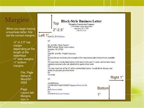 Business Letter Margins