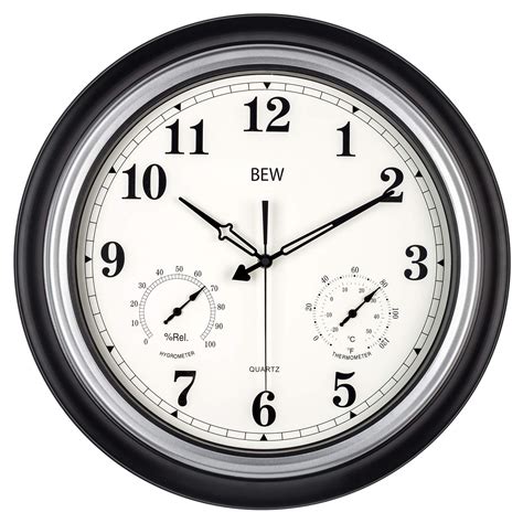 BEW Large Outdoor Clock For Patio 18 Inch Retro Waterproof Outdoor