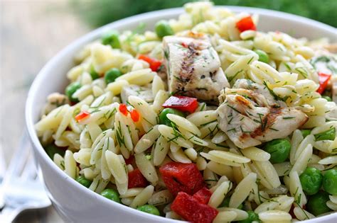 Lemon Dill Chicken Orzo Pasta Salad