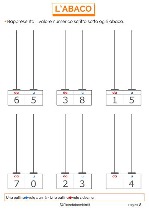 Esercizi Sull Abaco Da Stampare Per La Scuola Primaria Pianetabambini It
