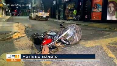 JA 1ª Edição TO Acidente entre carro e moto deixa motociclista