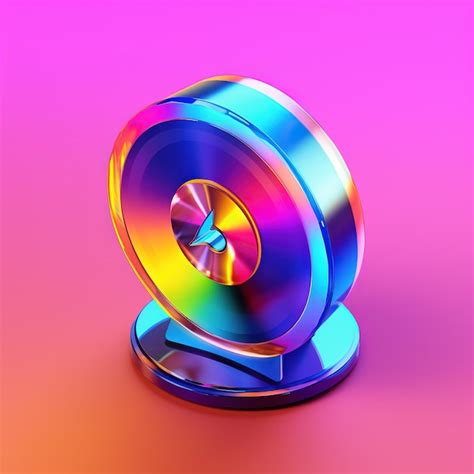 Premium Ai Image A Silver Object With A Rainbow Colored Background