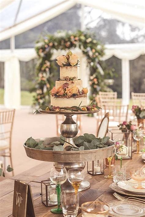 Tier Semi Naked Wedding Cake Decorated Cake By CakesDecor