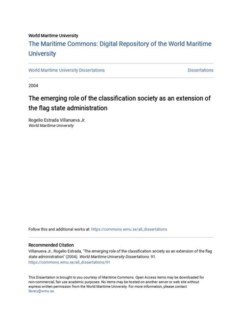 The Emerging Role of The Classification Society As An Extension o | PDF ...