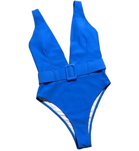 STRÓJ KĄPIELOWY Z PASKIEM BIKINI DUŻY DEKOLT S Cena Opinie Jednoczęściowe Allegro