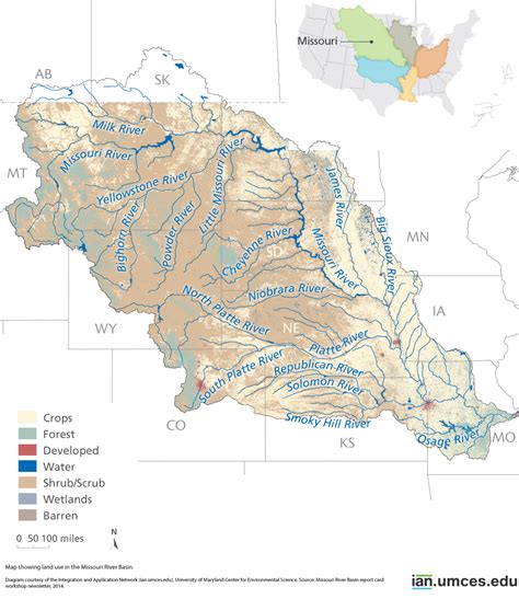 Land use map of the Missouri River basin | University of Maryland ...